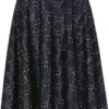 Casual Chic Stretch Novelty Print Womens High Waist A Line Midi Skirt
