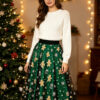 Casual Chic Christmas Party Panelled Tulle Womens A Line Midi Skirt
