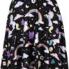 Casual Chic Stretch Novelty Print Womens High Waist A Line Midi Skirt