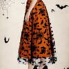 Halloween Layered Mesh Tulle Womens Elastic Waist A Line Midi Skirt