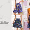 Casual Chic Stretch Novelty Print Womens High Waist A Line Midi Skirt