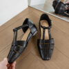 French Riviera Sheepskin Caged Womens Square Toe Fisherman Sandals