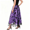 Halloween Party Flocked Mesh Womens Elastic Waist A Line Midi Skirt