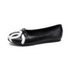 French Riviera Quilted Cushioned Womens Slip On Bow Ballet Flats