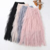 Casual Chic Breathable Asymmetric Layered Tulle Womens Midi Skirt