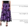 Halloween Party Flocked Mesh Womens Elastic Waist A Line Midi Skirt
