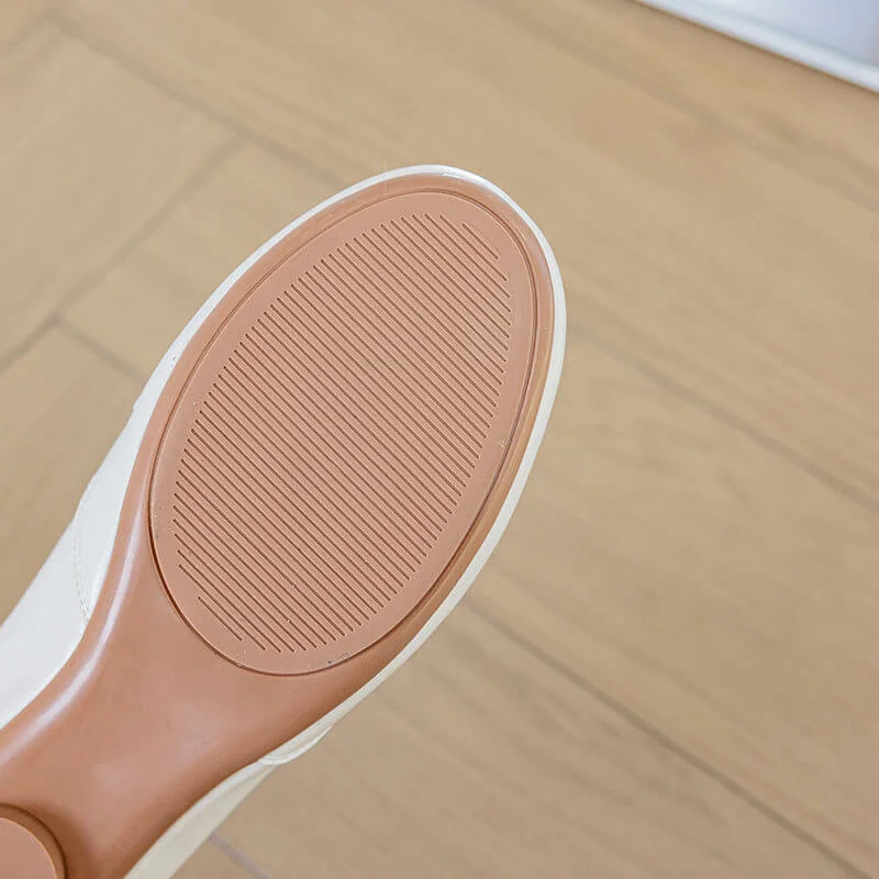 Casual Chic Perforated Sheepskin Leather Womens Flat Mary Janes