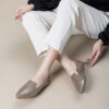 Casual Chic Foldable Sheepskin Womens Pointed Toe Slip On Flats