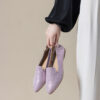 Casual Chic Foldable Sheepskin Womens Pointed Toe Slip On Flats