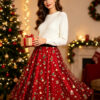 Casual Chic Christmas Party Panelled Tulle Womens A Line Midi Skirt