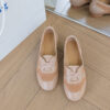 Casual Chic Perforated Sheepskin Leather Womens Flat Mary Janes