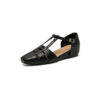 French Riviera Sheepskin Caged Womens Square Toe Fisherman Sandals