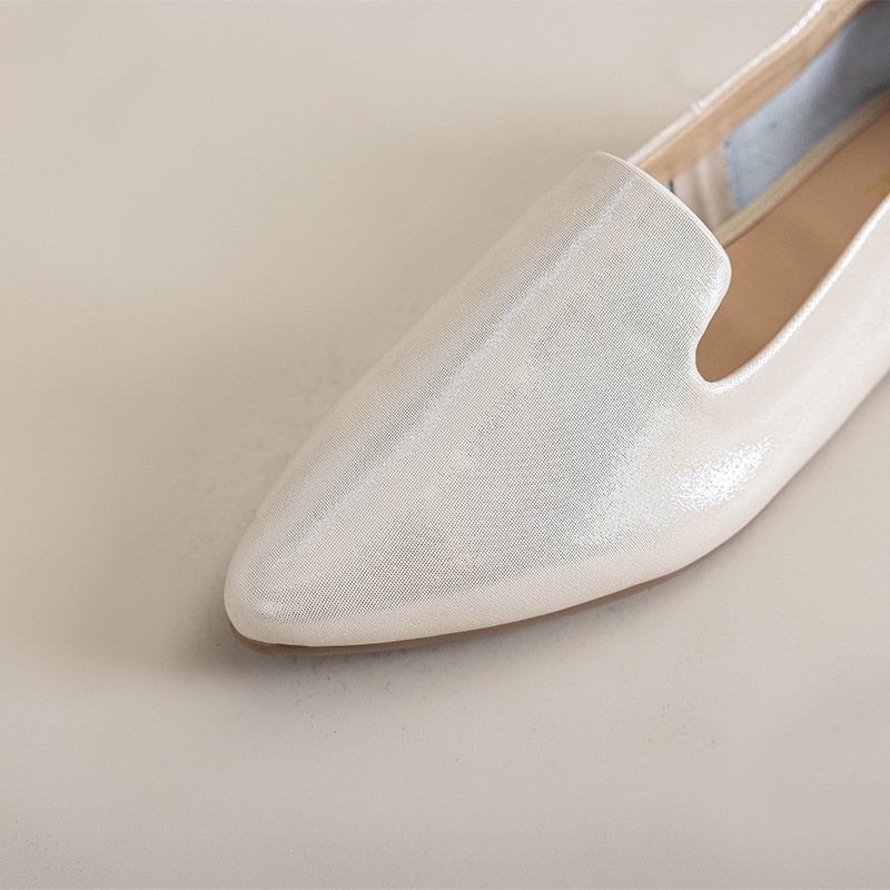 Casual Chic Foldable Sheepskin Womens Pointed Toe Slip On Flats