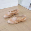 Casual Chic Perforated Sheepskin Leather Womens Flat Mary Janes