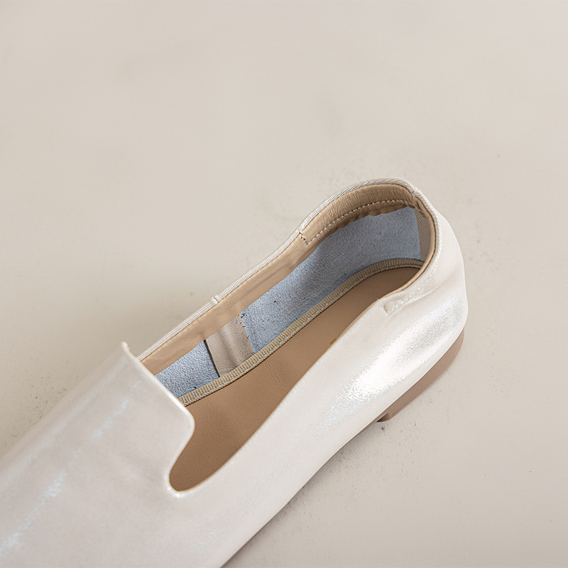 Casual Chic Foldable Sheepskin Womens Pointed Toe Slip On Flats