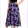 Halloween Layered Mesh Tulle Womens Elastic Waist A Line Midi Skirt