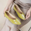 Modern Minimalist Soft Sheepskin Womens Pointed Toe Slip On Flats