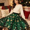 Casual Chic Christmas Party Panelled Tulle Womens A Line Midi Skirt