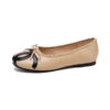 French Riviera Quilted Cushioned Womens Slip On Bow Ballet Flats