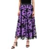 Halloween Party Flocked Mesh Womens Elastic Waist A Line Midi Skirt