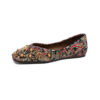 Romantic Bohemian Beaded Satin Womens Square Toe Flats