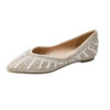 Casual Chic Breathable Diamante Pearl Womens Slip On Pointed Toe Flats