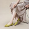 Modern Minimalist Soft Sheepskin Womens Pointed Toe Slip On Flats