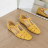 French Riviera Sheepskin Caged Womens Square Toe Fisherman Sandals