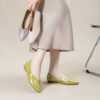 Modern Minimalist Soft Sheepskin Womens Pointed Toe Slip On Flats