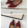 French Riviera Patent Microfibre V Buckle Ladies Pointed Toe Flats