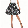 Casual Chic Stretch Novelty Print Womens High Waist A Line Midi Skirt