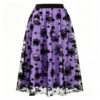 Halloween Layered Mesh Tulle Womens Elastic Waist A Line Midi Skirt