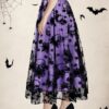 Halloween Layered Mesh Tulle Womens Elastic Waist A Line Midi Skirt