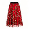 Casual Chic Christmas Party Panelled Tulle Womens A Line Midi Skirt