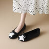 Timeless Classic Quilted Lambskin Colour Block Bow Womens Ballet Flats
