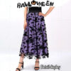 Halloween Layered Mesh Tulle Womens Elastic Waist A Line Midi Skirt