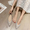 Casual Chic Breathable Diamante Pearl Womens Slip On Pointed Toe Flats
