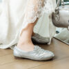 Casual Chic Perforated Sheepskin Leather Womens Flat Mary Janes