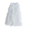 Casual Chic Breathable Asymmetric Layered Tulle Womens Midi Skirt