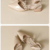 Casual Chic Studded Microfibre Womens Pointed Toe Block Heel Slingback