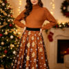 Casual Chic Christmas Party Panelled Tulle Womens A Line Midi Skirt