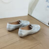 Casual Chic Perforated Sheepskin Leather Womens Flat Mary Janes