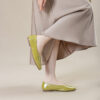 Modern Minimalist Soft Sheepskin Womens Pointed Toe Slip On Flats