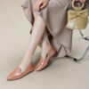 Casual Chic Foldable Sheepskin Womens Pointed Toe Slip On Flats