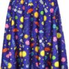 Casual Chic Stretch Novelty Print Womens High Waist A Line Midi Skirt