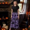Halloween Layered Mesh Tulle Womens Elastic Waist A Line Midi Skirt