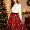 Casual Chic Christmas Party Panelled Tulle Womens A Line Midi Skirt