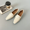 Modern Minimalist Seamed Lambskin Womens Square Toe Block Heel Loafers
