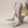 Modern Minimalist Soft Sheepskin Womens Pointed Toe Slip On Flats