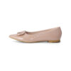 French Riviera Patent Microfibre V Buckle Ladies Pointed Toe Flats